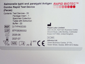 Швидкий комбо-тест на виявлення антигенів Сальмонел typhi and paratyphi