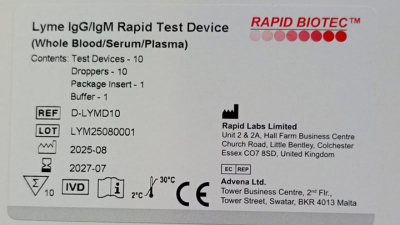 Швидкий тест для визначення антитіл IgG/IgM борелій (хвороба Лайма)