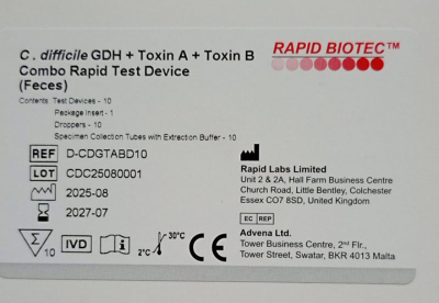 Швидкий комбо-тест для визначення Clostridium difficile GDH+ токсини А+В (Настанова ECMID 2-ступеневий)