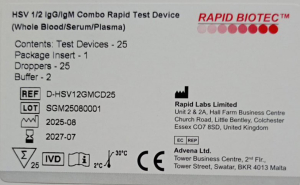Швидкий комбо-тест для визначення антитіл IgG/IgM до ВПГ 1/2